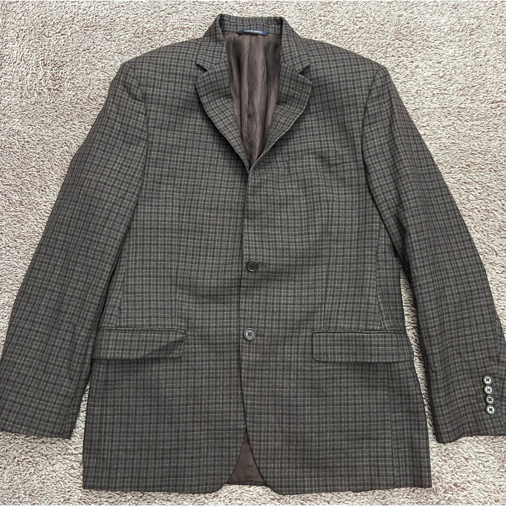 Ralph Lauren Slim Fit Wool Blazer Men 42R Brown Blue Tan Plaid Sport Coat Canada